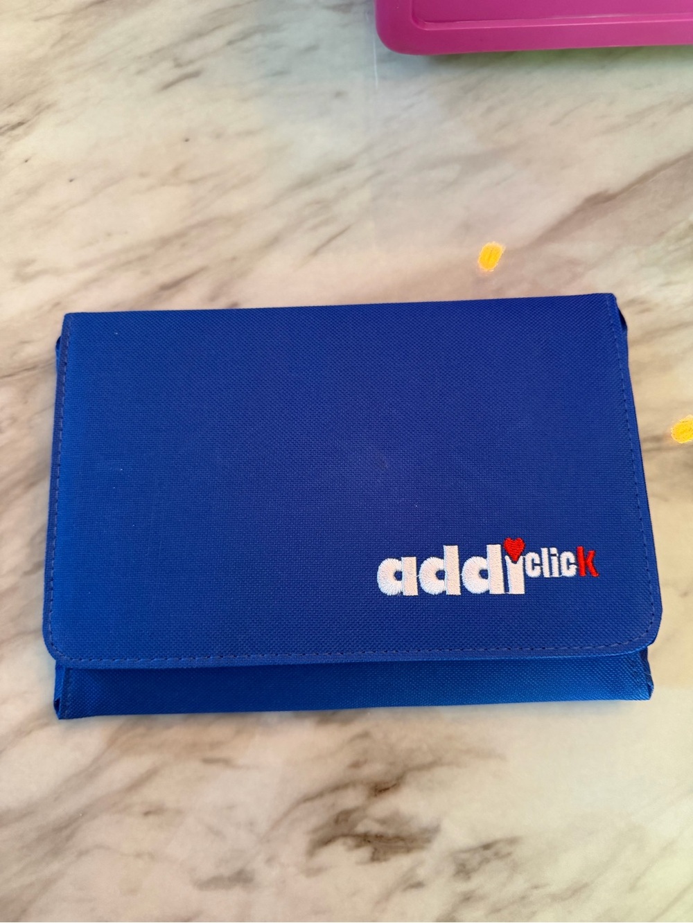 addi addiClick Blue Zip Needle Case Pouch